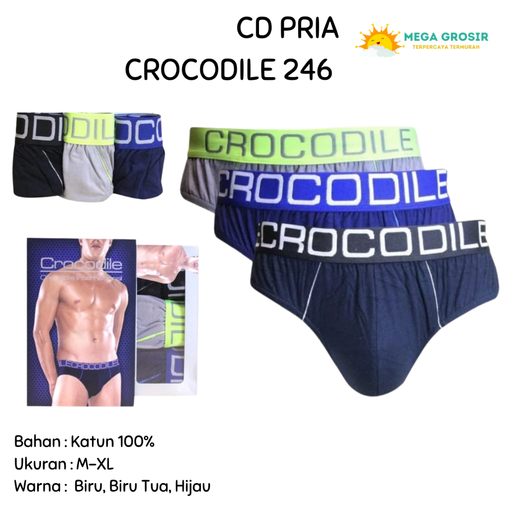 [ISI 3] CD Pria CROCODILE 521-246  ; 521- 247 ; 521-248 ; 521-251 Halus Pinggang Karet