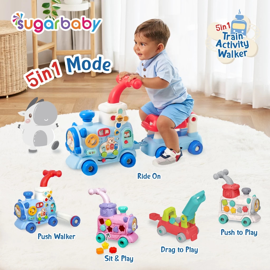 Sugar baby 5in1 Train activty walker 5INTW Baby Push walker