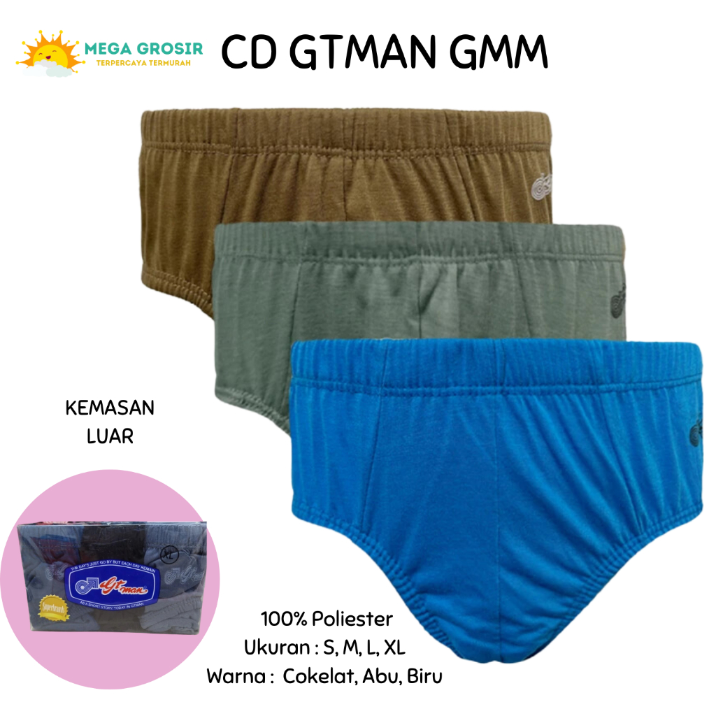[ISI 3] CD Pria GT-MAN GMM ; GMN ; GMKM Bahan Katun Polyester / Pakaian Dalam Cowok