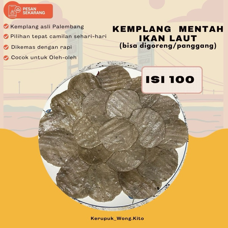 

Kerupuk Kemplang Mentah Ikan Laut Isi 100 Asli Palembang