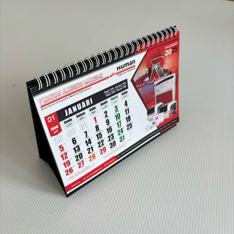 

Kalender Custom Ukuran A5 6 Lembar Bahan Artpaper 260gsm Dudukan Hardcover Termurah Makassar