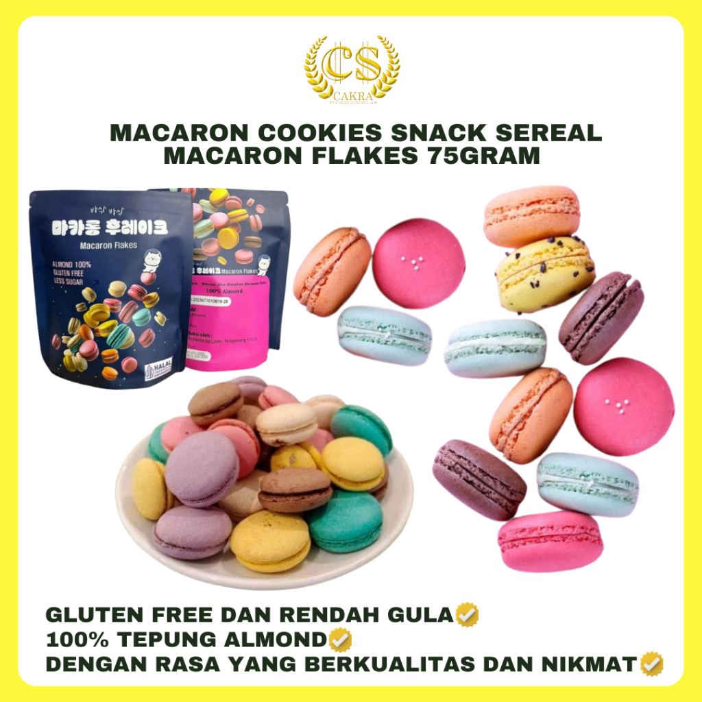 

CAKRA Macaron Cookies Snack Sereal Macaron Flakes 75Gram