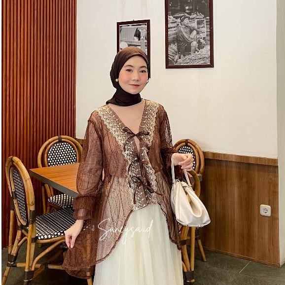 Fairy Outer Brokat Kondangan - Brokat Outer Mewah - Tunic Brokat - Baju Kondangan Wanita Kekinian - 