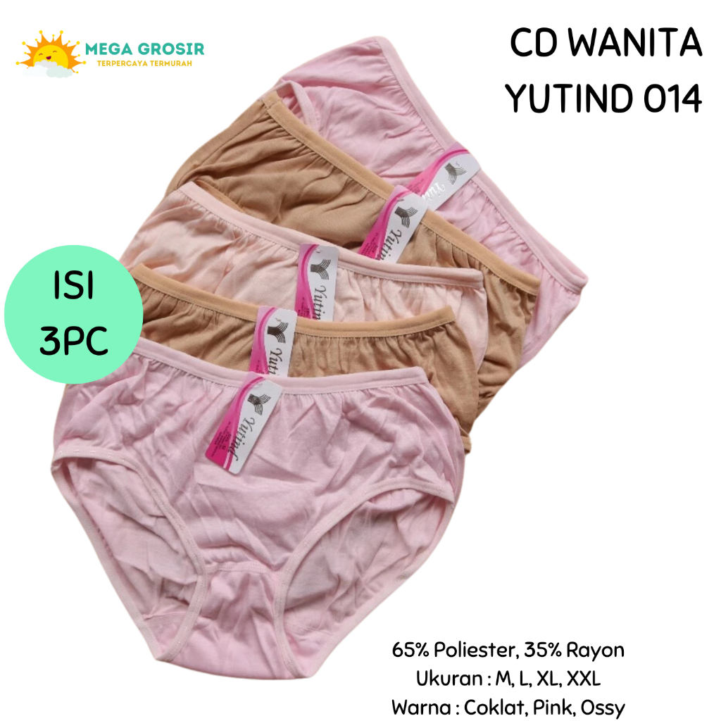 [ISI 3] CD Wanita YUTIND 014 019 Warna Muda Katun Lembut / Pakaian Dalam