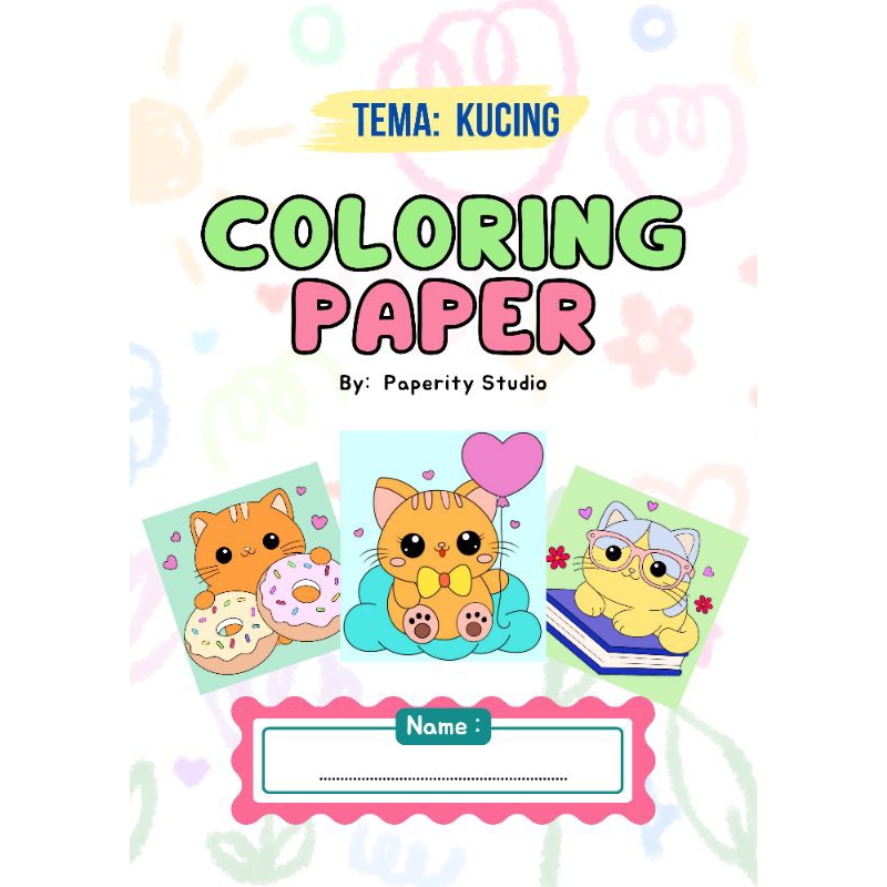 

Coloring Pages / coloring book / buku mewarnai kucing untuk anak paud / tk