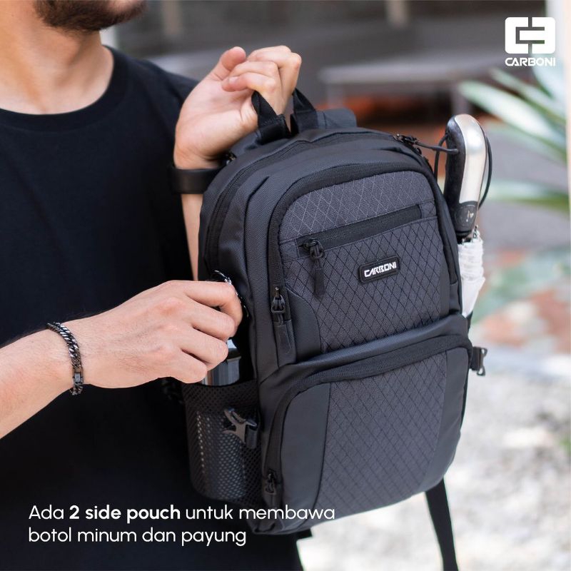 TAS RANSEL CARBONI AA00128. TAS RANSEL MINI.BACKPACK PRIA SEKOLAH.TAS KERJA CASUAL LAPTOP