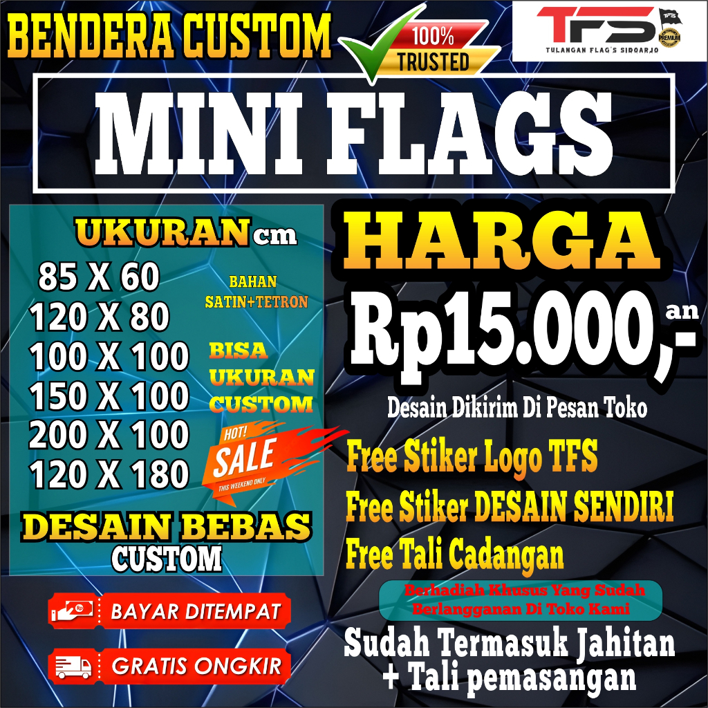PROMO CETAK BENDERA PRINTING / BENDERA KAIN BENDERA ORGANISASI BENDERA / KOMUNITAS BENDERA SUPORTER 