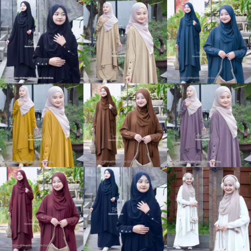 Set Rok Tunik Malay Polos Set Rok Tunik Crinkle Airflow