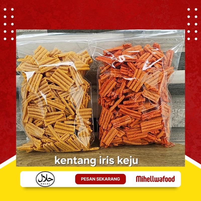 

Keripik kentang iris rasa keju dan jagung bakar