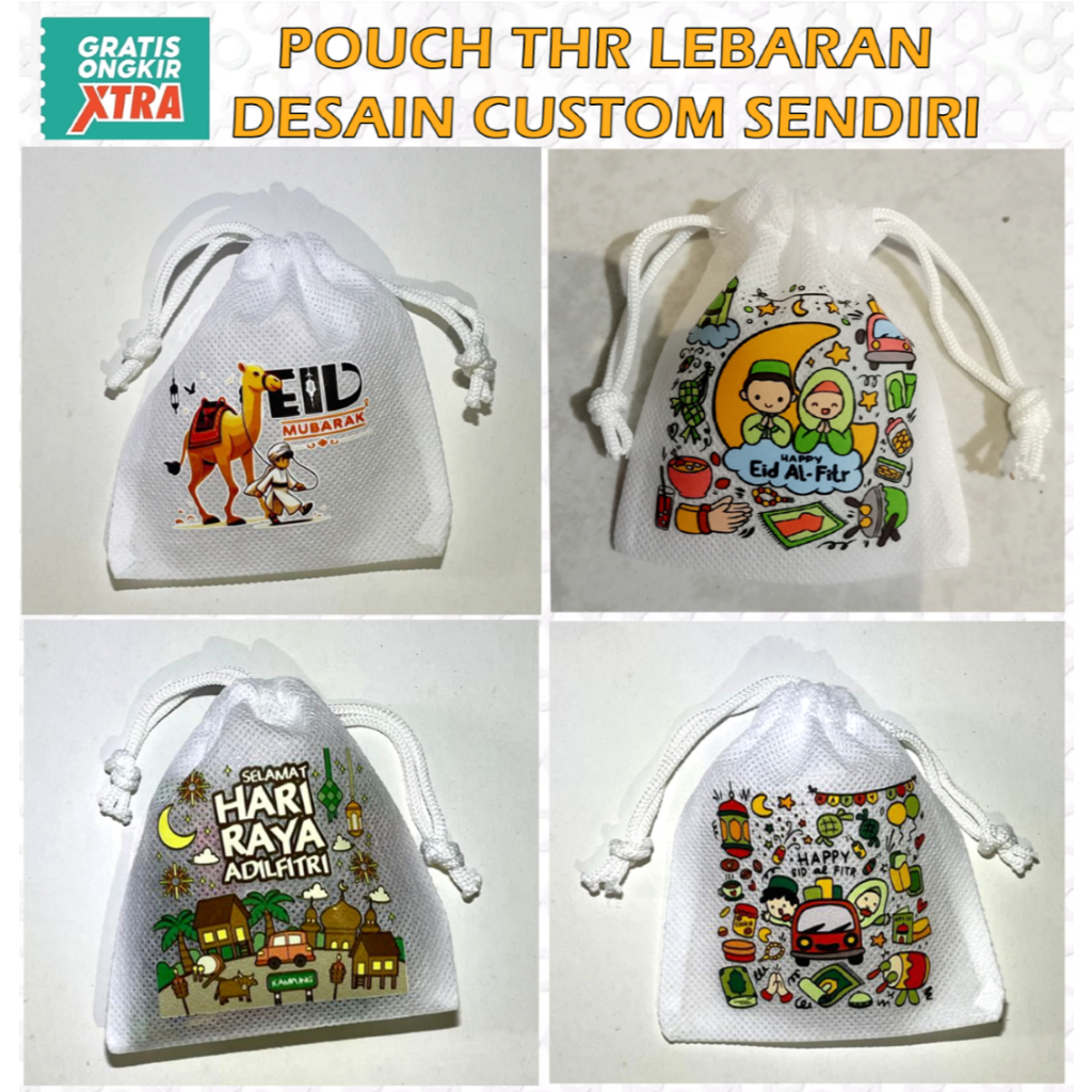 

Pouch amplop THR Lebaran Unik Lucu Desain Gambar Sendiri Bahan Blacu dan Spunbond ukuran Tinggi 10cm Lebar 8cm AMPLOP ANGPAU THR IDUL FITRI silahkan baca deskripsi