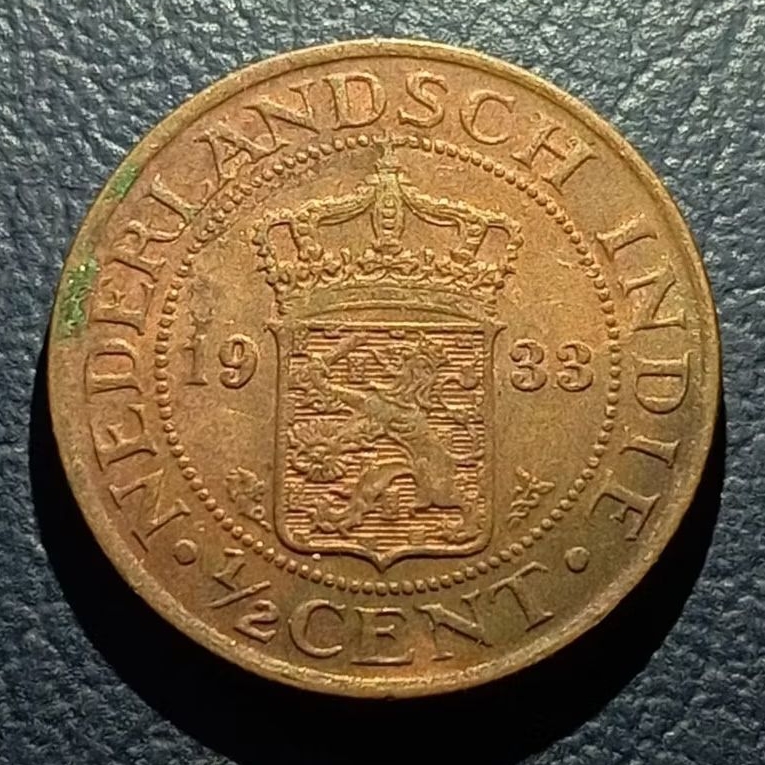 Koleksi Koin ½ Cent Nederlands Indie Tahun 1933
