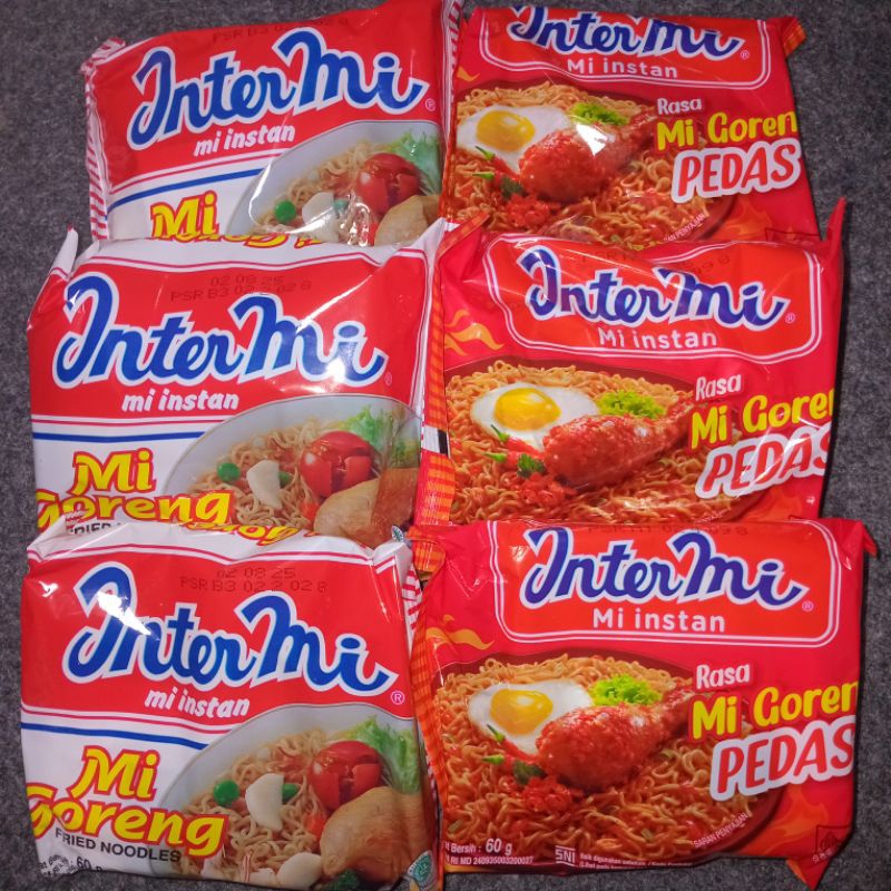 

[paket isi 6] Intermie Intermi Mi Instan Mie Goreng Pedas 60 Gram isi 6 Pcs