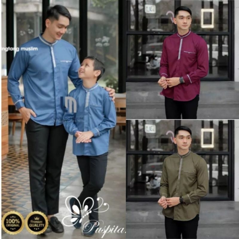 Baju Koko Couple Ayah Dan Anak Laki Laki Lengan Panjang Bahan Toyobo Kemeja Couple Ayah Dan Anak Leb