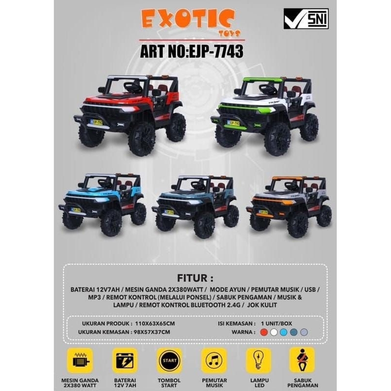 Mobilan Anak Pakai Aki Exotic EJP-7743