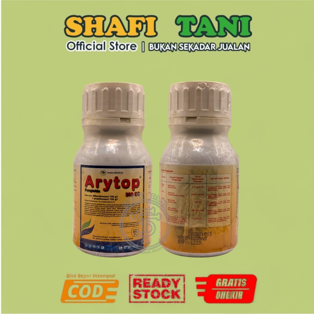 fungisida Arytop 300 EC 250ml Difenokonazol 150 g/l, Propikonazol 150 g/l. fungsi sama dengan amista