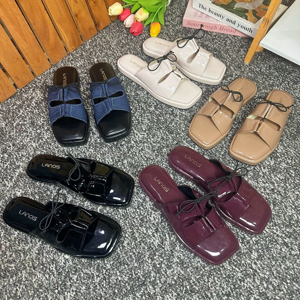 LANOIS - JOLIES Sendal Platform Wanita Hak 3cm Series Tali Pita Korean Style Cantik Super Empuk