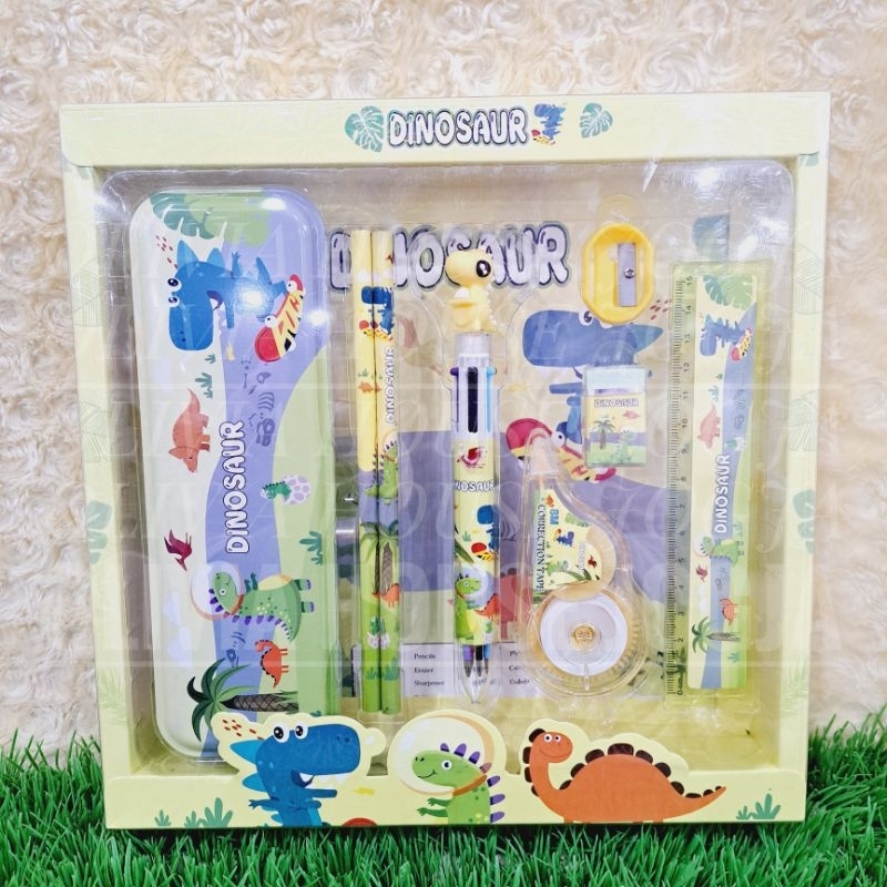 

Stationary Set Box Dinosaurus 7in1 Pensil Case Set Dinosaurus Kuning YOYO-8021 7in1