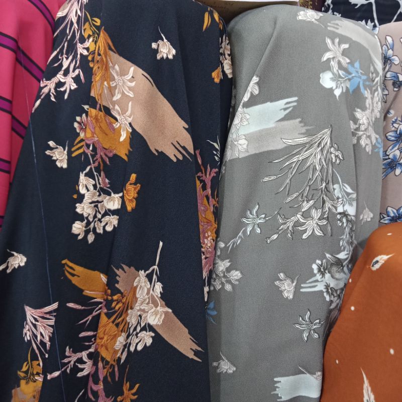 Kain - Kain Twill Motif - Kain Twill Shakilla Motif Bunga Import - Kain Shakila Luxury - Kain Metera