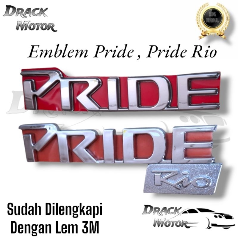 Emblem Tulisan Pride Rio Chrome Original Bagasi Belakang Kia // Emblem Tulisan Pride Chrome Original