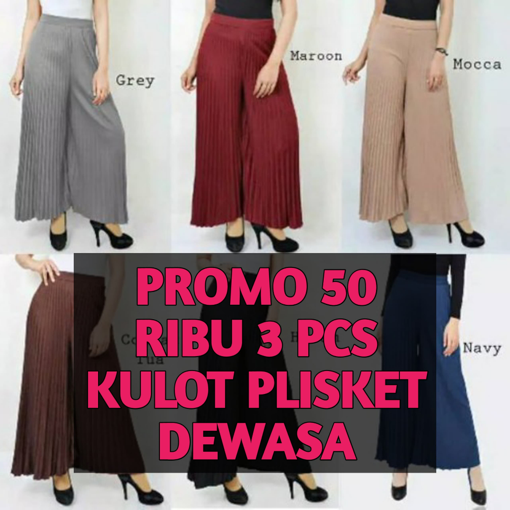 PROMO 50RB DAPAT 3 ATAU 4 PCS celana wanita / celana panjang polos / celana kantor/celan kulot scuba