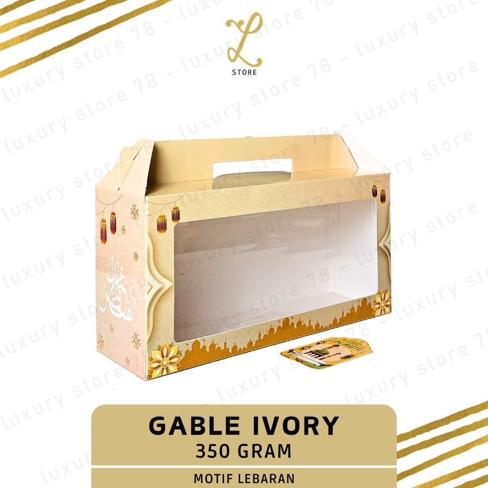 

[28X19X14 CM] (10 pcs} DUS GABLE LEBARAN IVORY 3 TOPLES TABUNG 800ML | Box Gable Idul Fitri - Box Handle Lebaran Kue Kering
