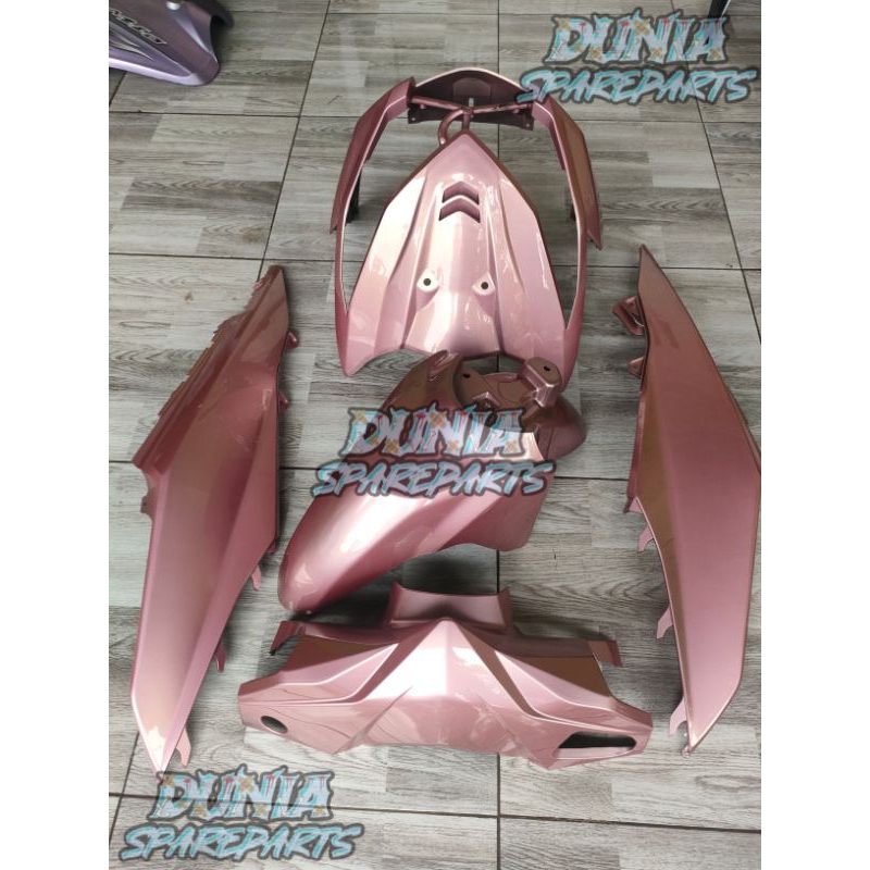 BODY HALUS MOTOR HONDA BEAT FI TAHUN 2013-2015 STATER KASAR DAN HALUS WARNA ROSE GOLD CAT COSTUM