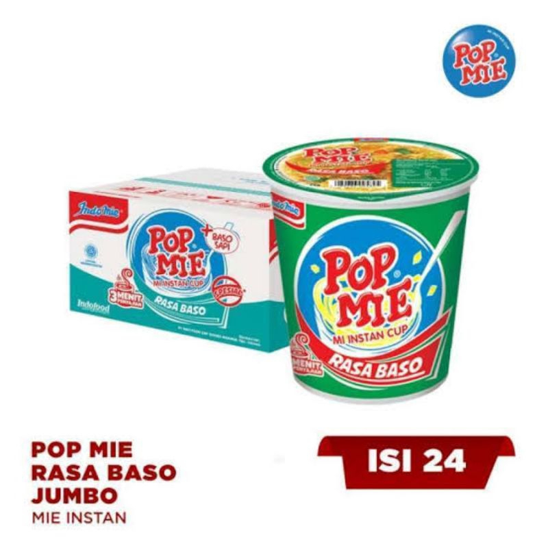 

POP MIE RASA BAKSO ISI 1 KARTON / POP MIE BASO ISI 1 CTN (24 PCSX75GR)