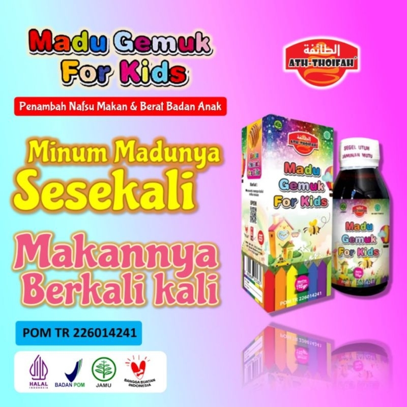 

Madu Gemuk For Kids Penambah Nafsu Makan dan Suplemen by Ath Thoifah 175gr