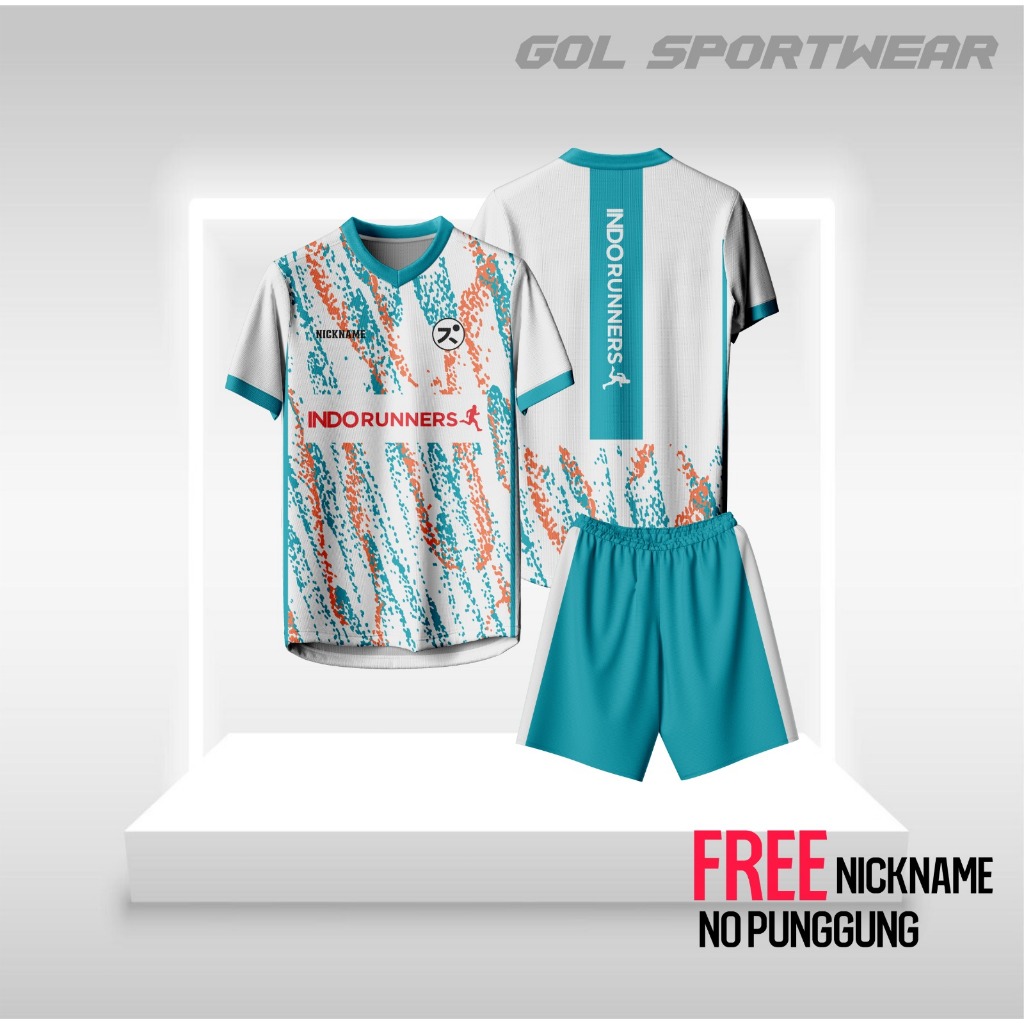 JERSEY CUSTOM SUKA-SUKA RUNNING TOSCA LORENG (FREE CUSTOM NICKNAME, NOMBER PUNGGUNG DAN LOGO)