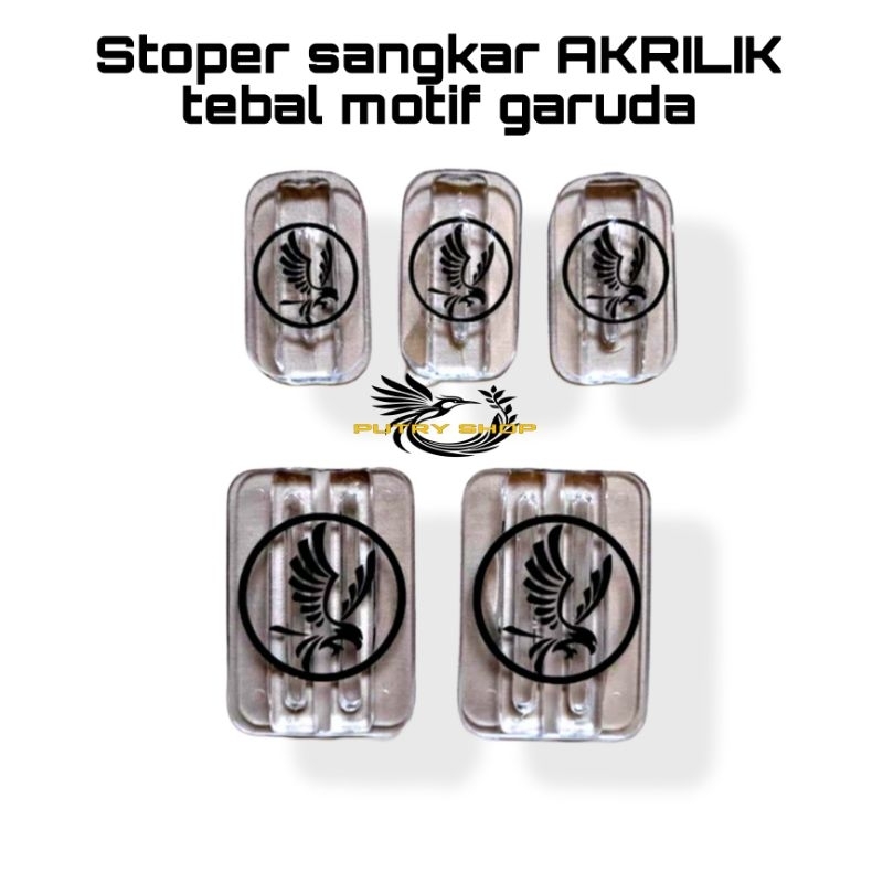 Variasi stoper sangkar AKRILIK Sangkar kotak tebal motif garuda
