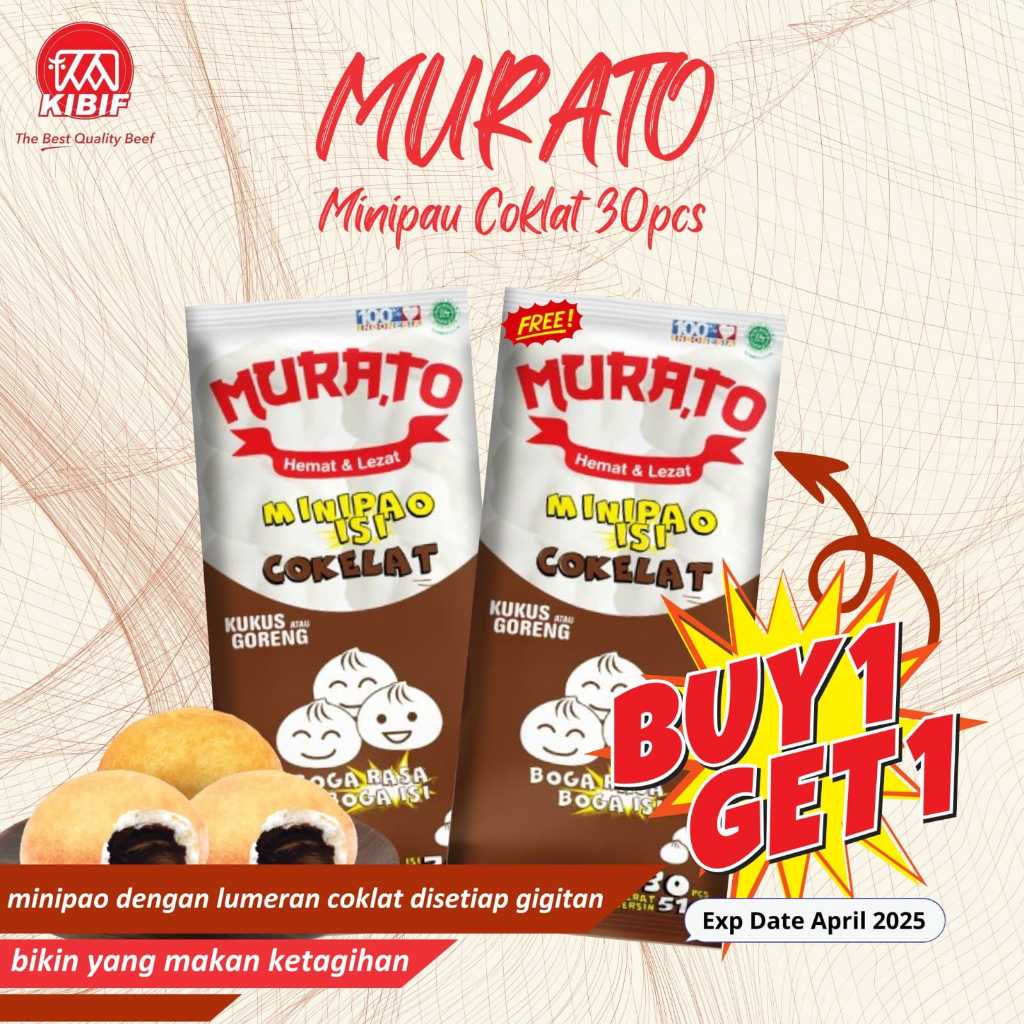 

BUY 1 GET 1 FREE MURATO Minipao Cokelat 30 Pcs 510gr