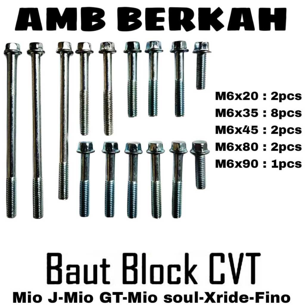 BAUT BLOCK CVT/BLOCK MESIN SET ( MIO J,,MIO SOUL,,MIO GT,,X-RAIDE,,FINNO )