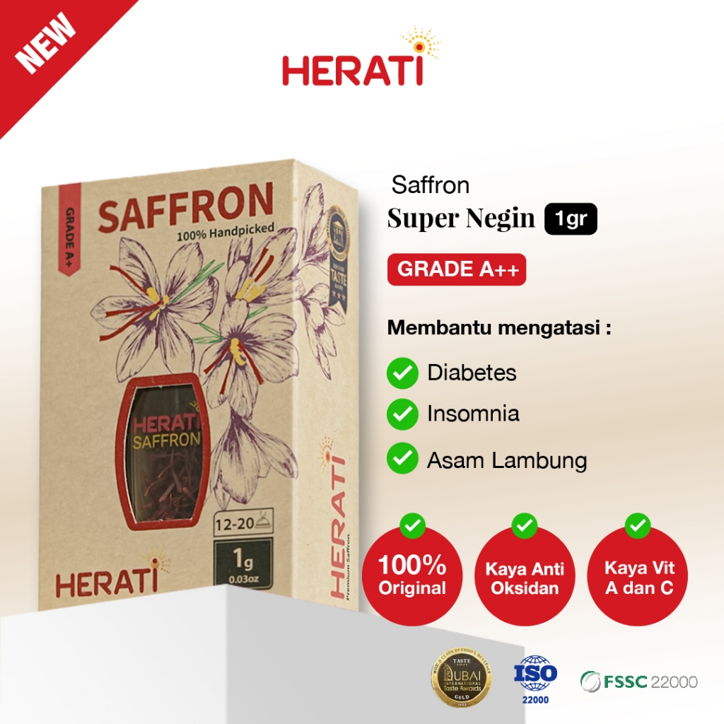 

Herati Saffron Afghanistan I Safron Super Negin Bunga Saffron Grade A+ Premium Asli 100% Original