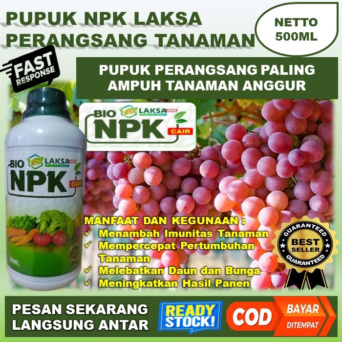 BIO NPK LAKSA 500ML Pupuk Untuk Tanaman Anggur - Pupuk paling bagus penyubur buah anggur - tanaman a