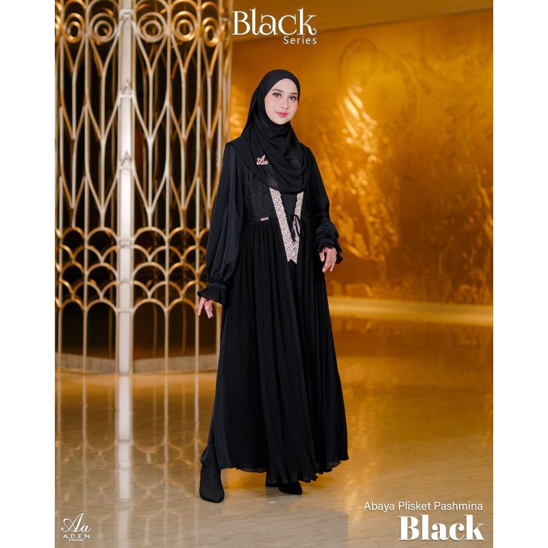 Ready Terbatas|| Abaya & Dress Black White Series by Aden Hijab
