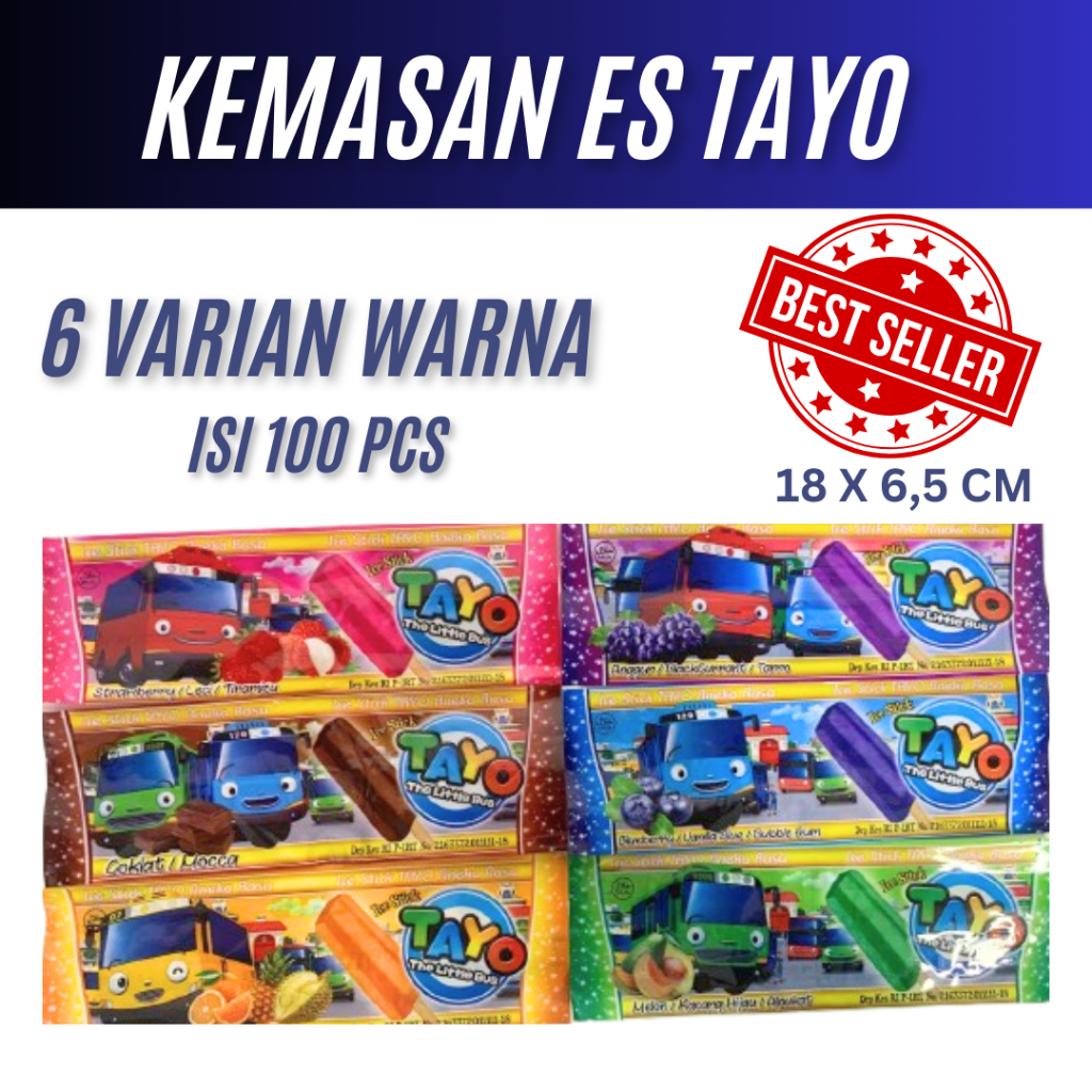 Kemasan Es Mambo Kekinian Bungkus Plastik Es Krim Stik Tayo Bisa COD
