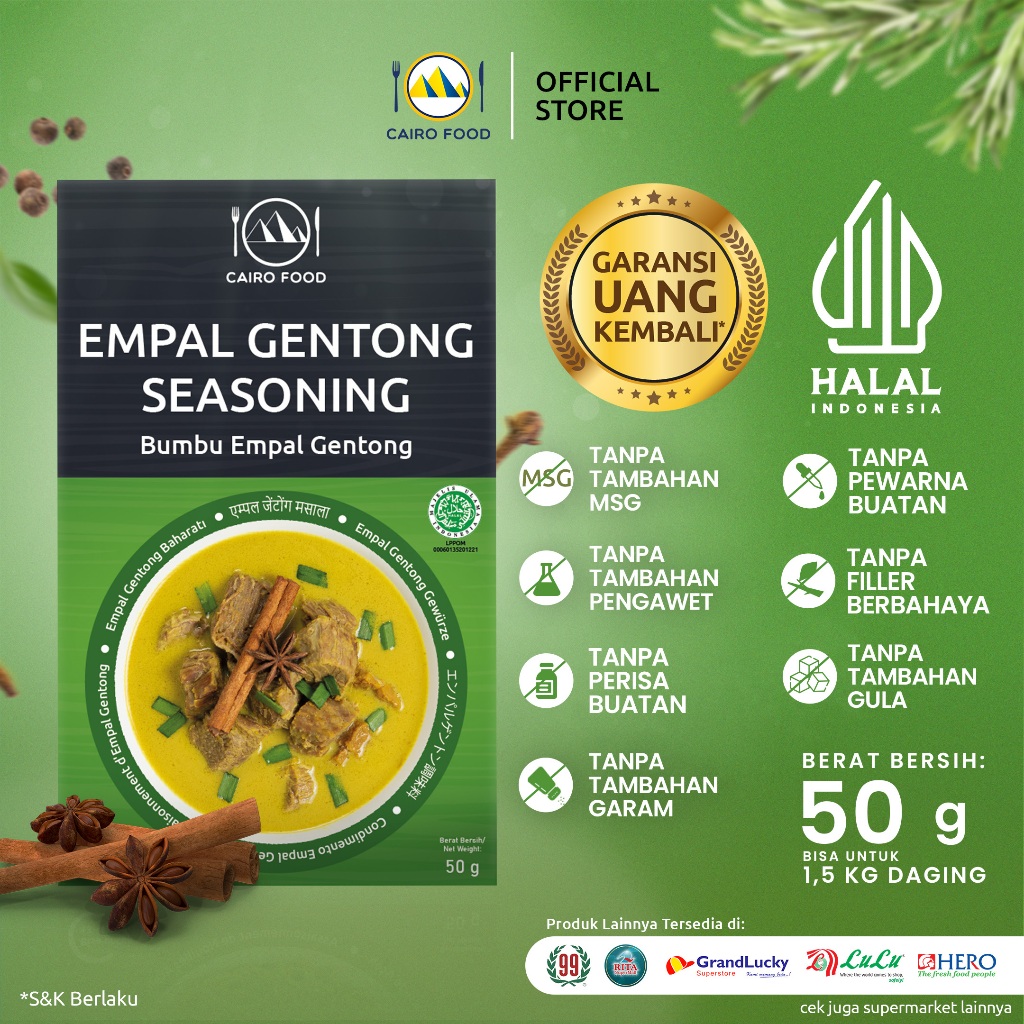 

Bumbu Empal Gentong Sehat – Tanpa MSG, 100% Rempah Murni | Cairo Food