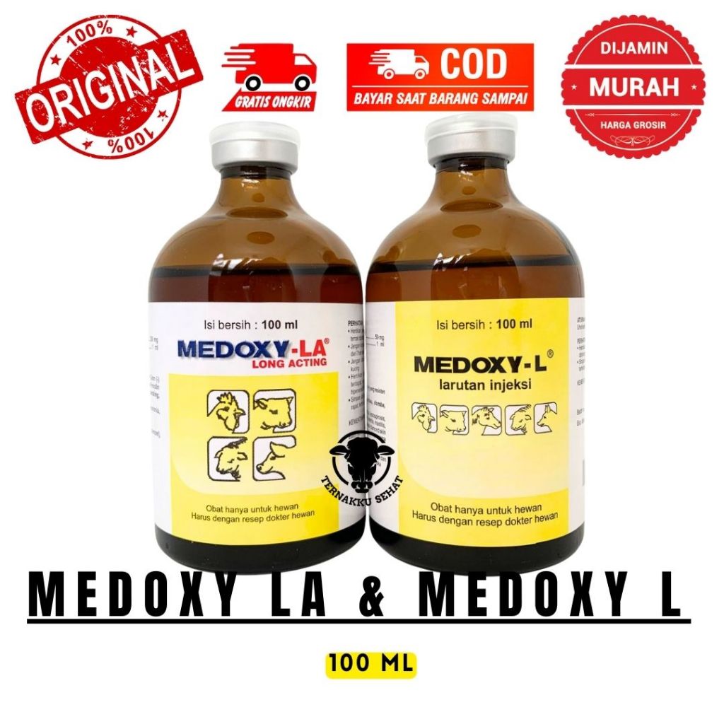 MEDOXY LA 100 ML & MEDOXY L 100 ML - ANTIBIOTIK TERNAK TERMURAH