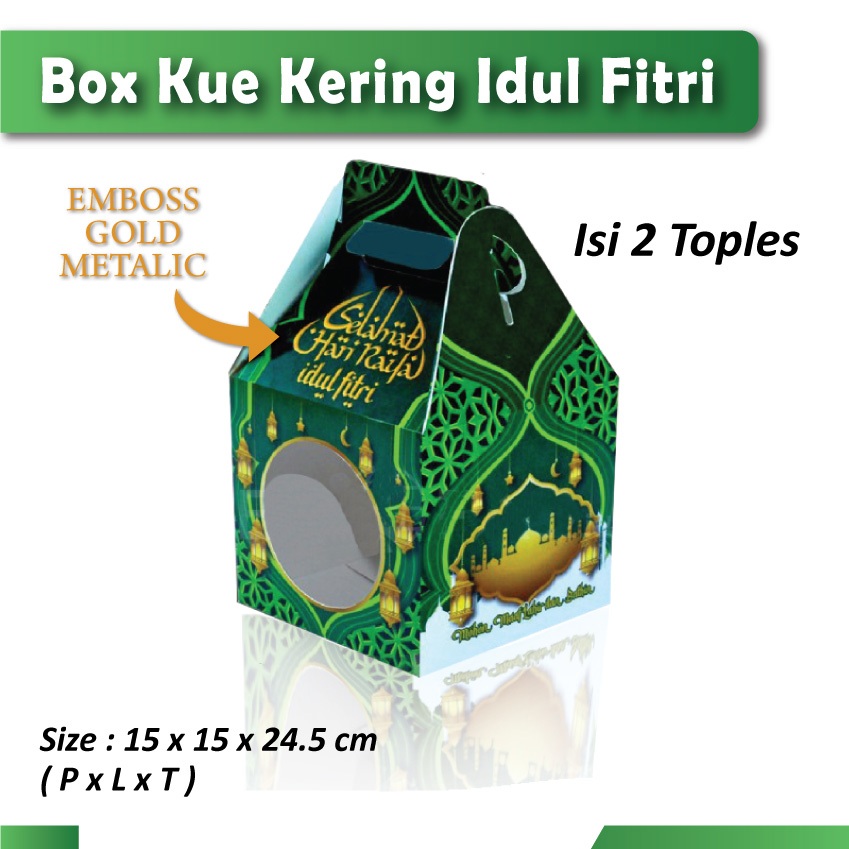 

Dus Kotak Box Kue Kering Lebaran Idul Fitri - Isi 2 BL-1 (HIJAU)