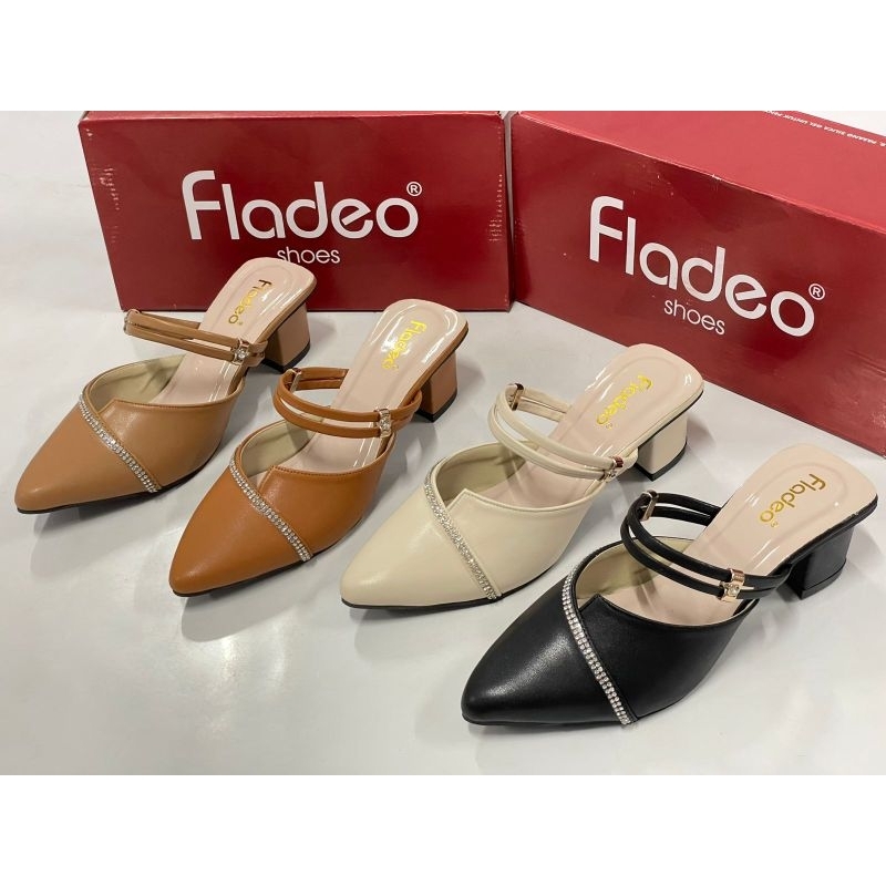 Slop heels/mules wanita dengan heels 5cm terbaru Trendy
