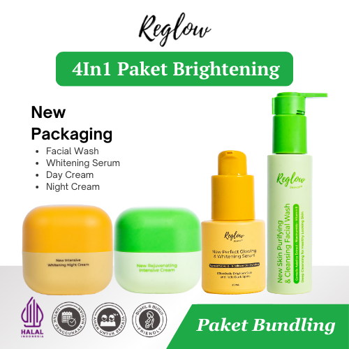 Reglow Paket Brightening Skincare Original Untuk Mencerahkan Memutihkan Kulit Wajah Bpom