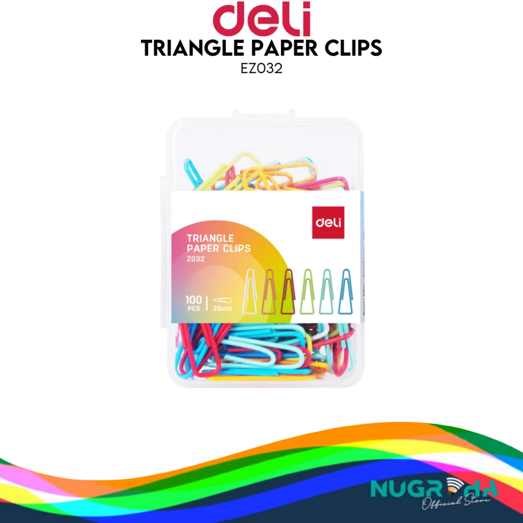 

DELI EZ032 TRIANGLE PAPER CLIPS SEGITIGA WARNA ISI 100 28MM