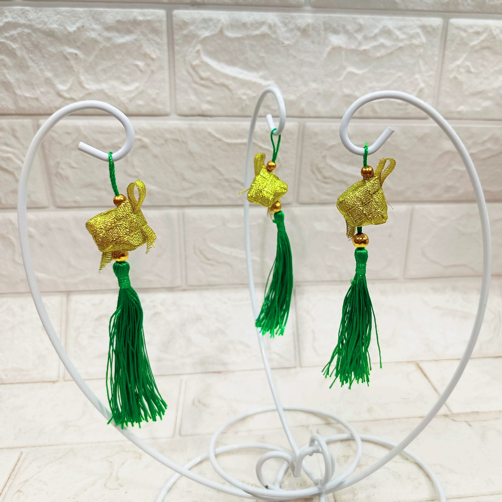 (3pcs) Gantungan Ketupat mini Gold- Gantungan Hiasan Lebaran