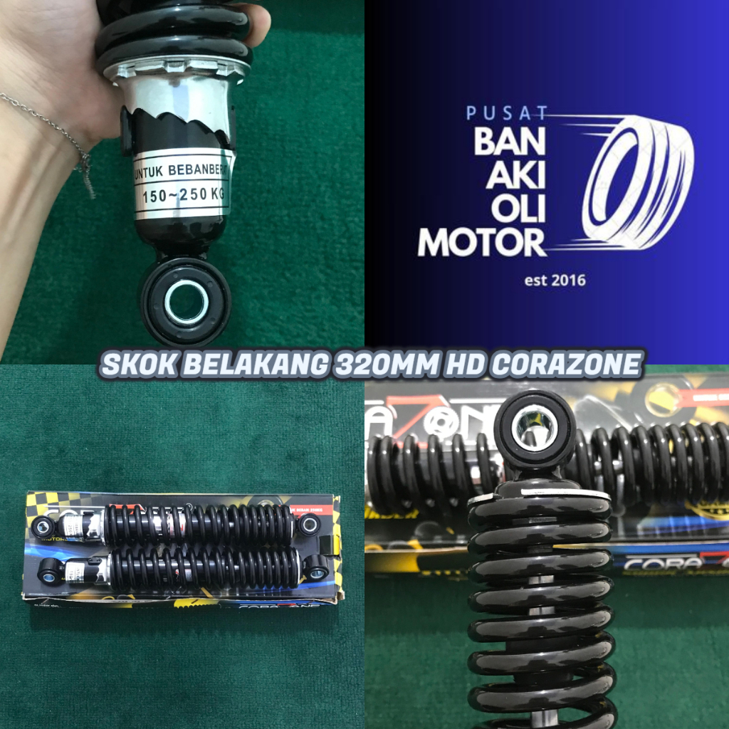 SKOK SHOCK BELAKANG HD MUATAN CORAZONE UKURAN 320 MM/32 CM UNTUK BERAT 250 KG