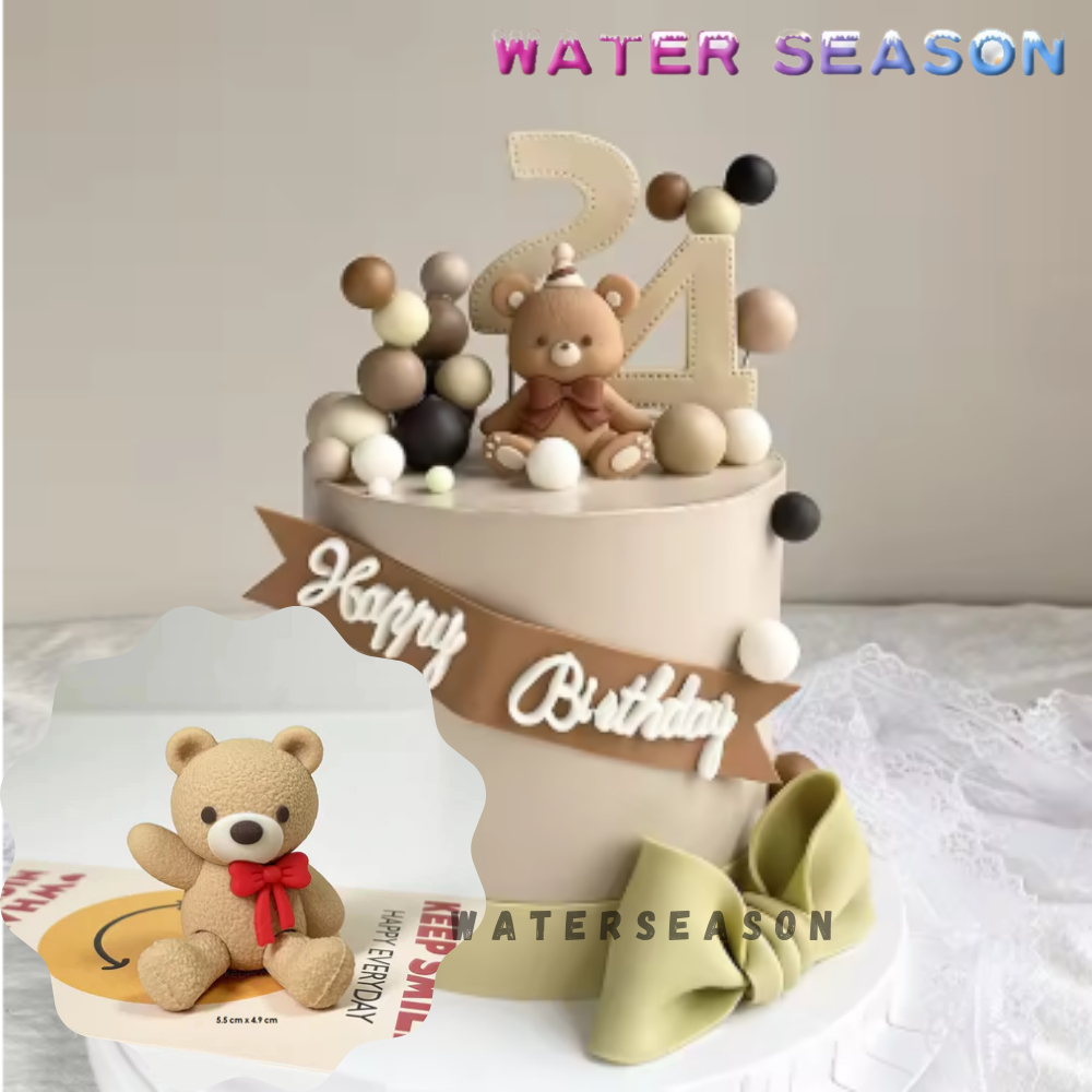 Cake Topper Kartun Beruang Topper Kue Ulang Tahun Untuk Pesta Ulang Tahun Hewan Dekorasi Kue