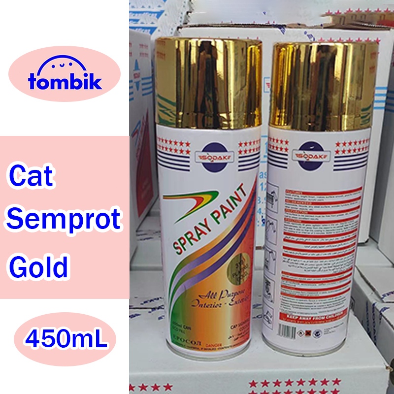 Cat Semprot Chrome Gold 450ml / Chrome Spray Paint Stainless Automotive Cat Gold Metallic Paint