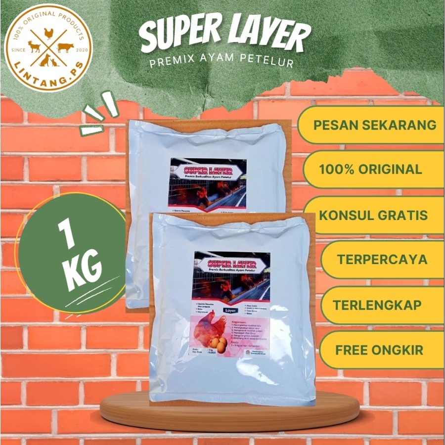 Super Layer 1 Kg - Premix Ayam Layer 1 kg - Suplemen Ayam Petelur - Premix Ayam Petelur