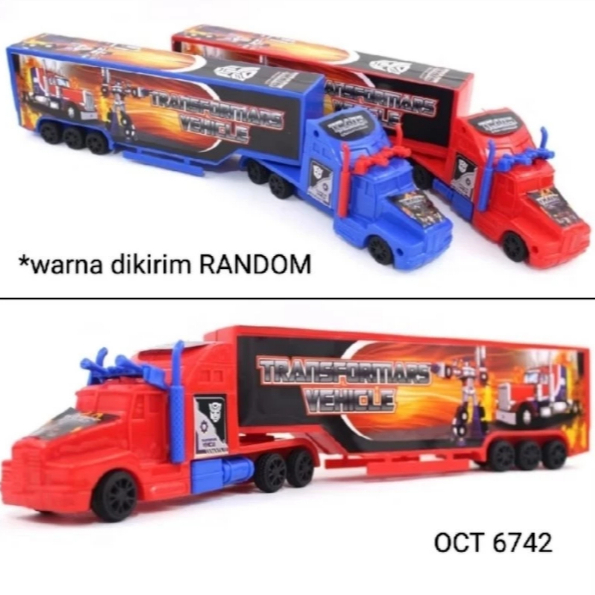 Mainan Anak Truck Kontainer Transformer Panjang