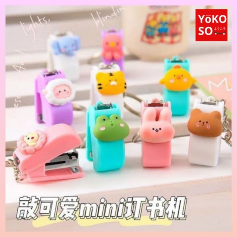 

YOKOSO S121 Staples Gantungan Mini Lucu Karakter Kartun Stapler Kecil Anak Portable Siswa Kantor