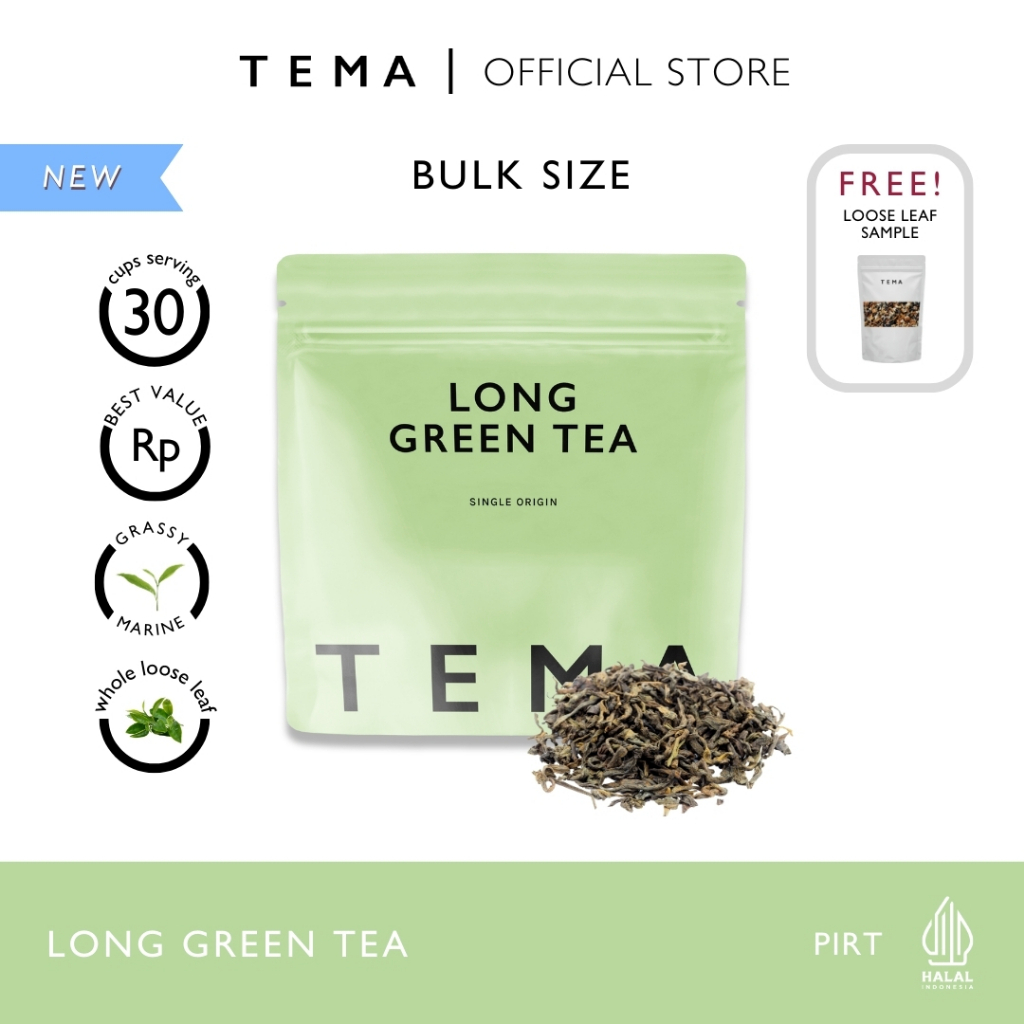 

Long Green Tea - TEMA Tea Loose Leaf Large Pouch - Single Origin - 30 Servings